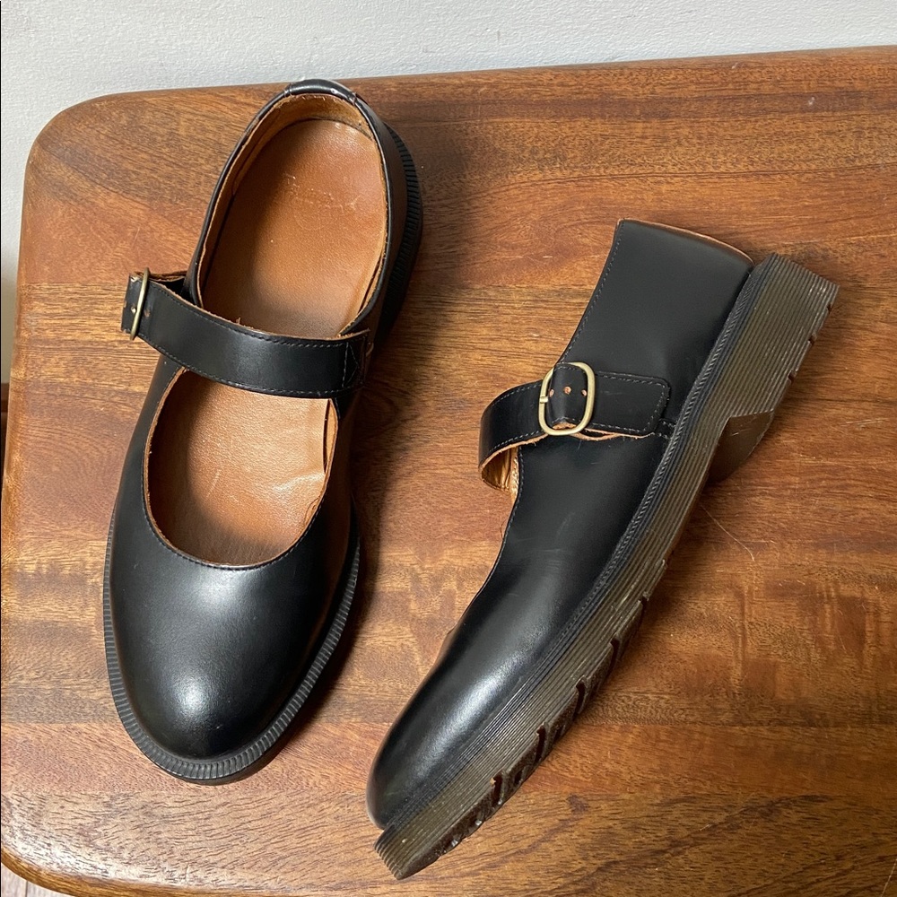 Dr. Martens Vintage Indica Black Mary Jane Leather Shoes